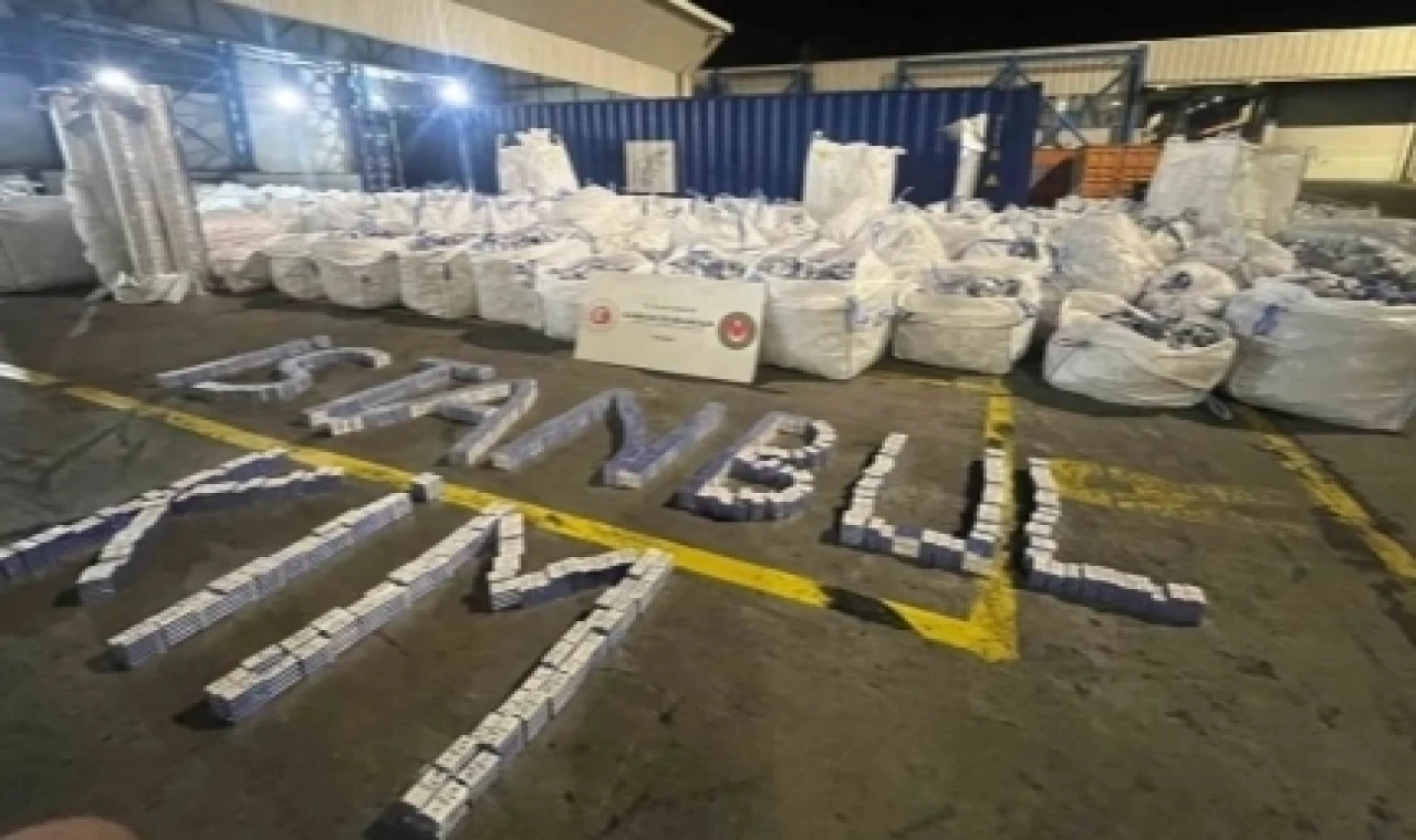 Ambarlı Limanı’nda 94 milyon TL’lik kaçak sigara yakalandı