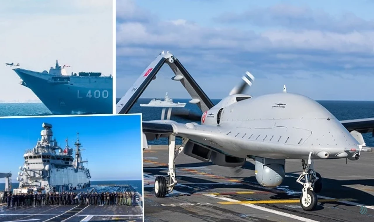 TCG Anadolu'dan havalanan Bayraktar SİHA, Almanya'daki NATO tatbikatında hedefi başarıyla vurdu