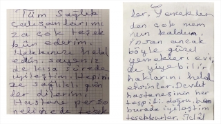 Nevşehir’de koronavirüs hastasından sağlık çalışanlarına teşekkür mektubu