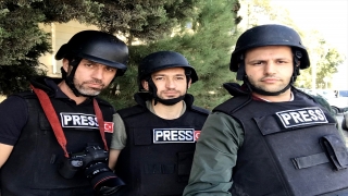 AA’nın savaş muhabirliği eğitimini alan gazeteciler Dağlık Karabağ cephesinde