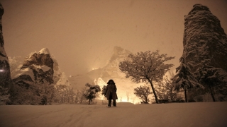 Kar yağışının ardından Kapadokya beyaza büründü