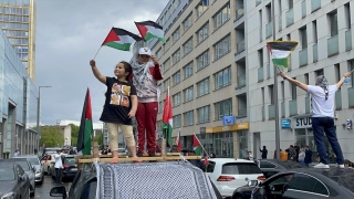 Almanya’da Terör Devleti İsrail’in Filistinlilere saldırıları konvoy eşliğinde protesto edildi