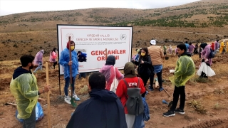 Gençlerin 81 ilden getirdiği topraklarla Kırşehir’de fidan dikildi