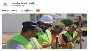 Nevşehir Belediyesi işçilerinin gülümseten görüntüleri ilgi gördü