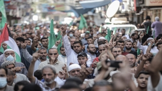 Gazze’de İsrail hapishanelerindeki Filistinlilere destek için gösteri yapıldı