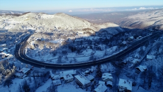 Bolu Dağı’nda kar manzarası drone ile görüntülendi