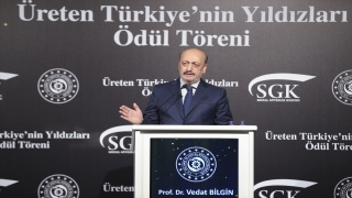 Çalışma ve Sosyal Güvenlik Bakanı Bilgin, ”Üreten Türkiye’nin Yıldızları Ödül Töreni”nde konuştu: