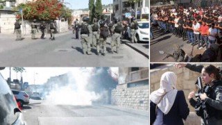 Cuma namazı için toplanan Filistinlilere yine gaz bombalı saldırı