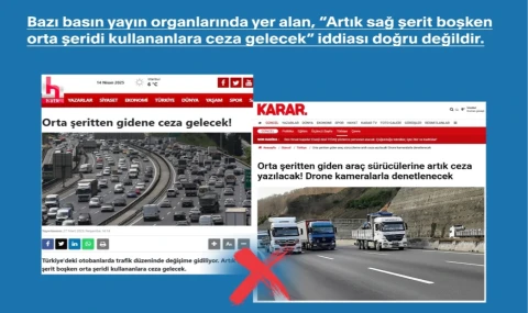Trafikte ’orta şeride ceza’ iddiaları asılsız