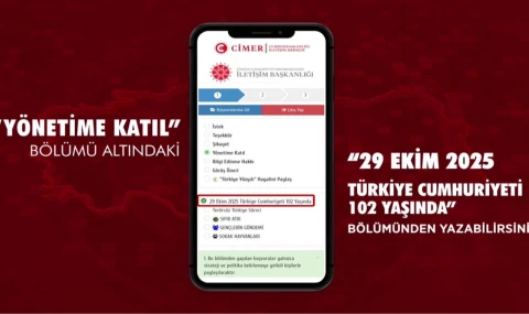 Vatandaşlar Cumhuriyet duygularını CİMER’den paylaşabilecek
