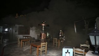 Başkentte Hacı Bayram Veli Camisi’nin avlusunda yangın çıktı