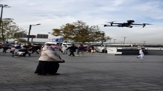 Eminönü Meydanı’nda drone destekli Kovid19 denetimi