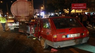 Bursa’da otomobil tankere çarptı: 1 ölü, 2 yaralı